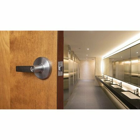 Trans Atlantic Co. Heavy Duty Grade 1 Commercial Cylindrical Privacy Bed/Bath Function Door Lever in Brushed Chrome DL-LHV40-US26D